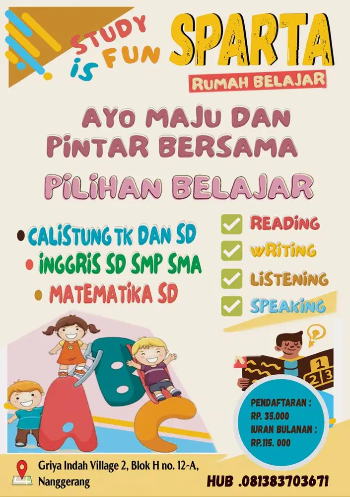 LES MEMBACA, BAHASA INGGRIS DAN MATEMATIKA