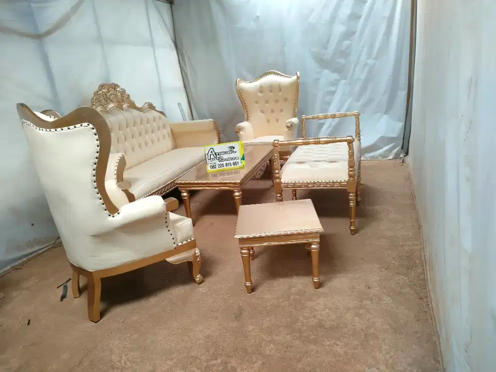 Kursi tamu sofa klasik full kayu jati