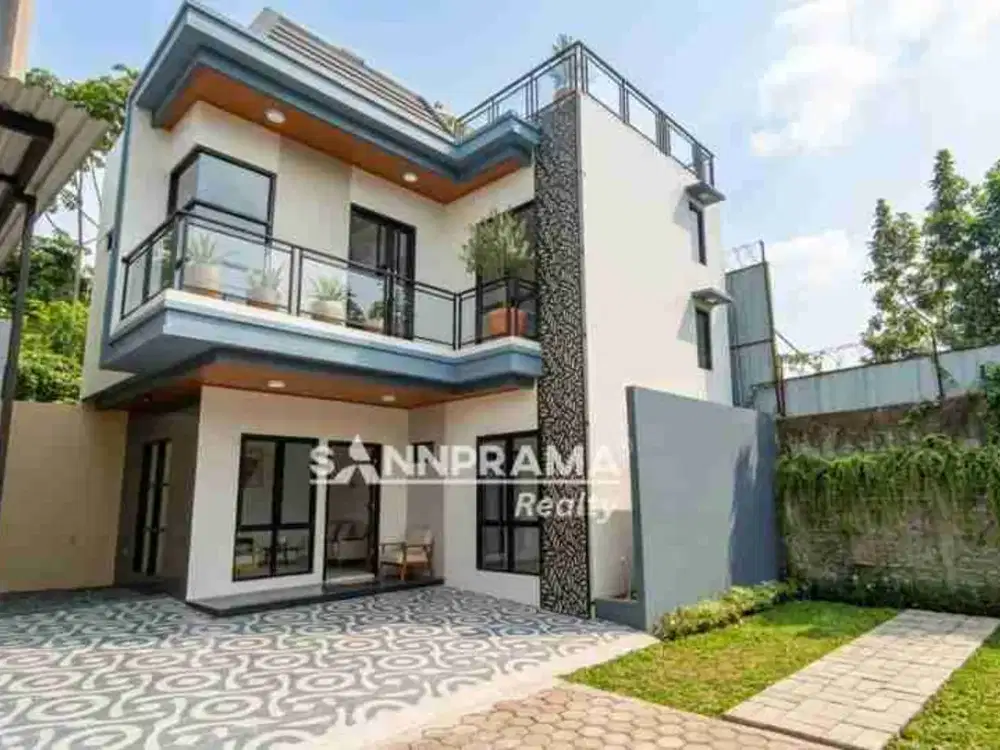 Rumah Mewah Plus Rooftop di Kukusan, Selangkah ke UI & Jaksel (SHM+IMB)