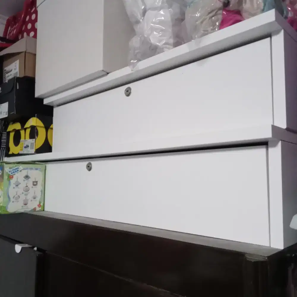 IKEA Drawer Laci putih kunci kayu furnitur no lemari azko informa