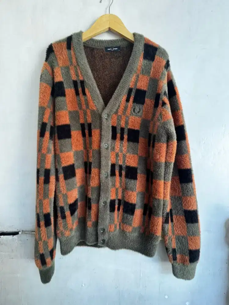 cardigan fred perry ori chequerboard