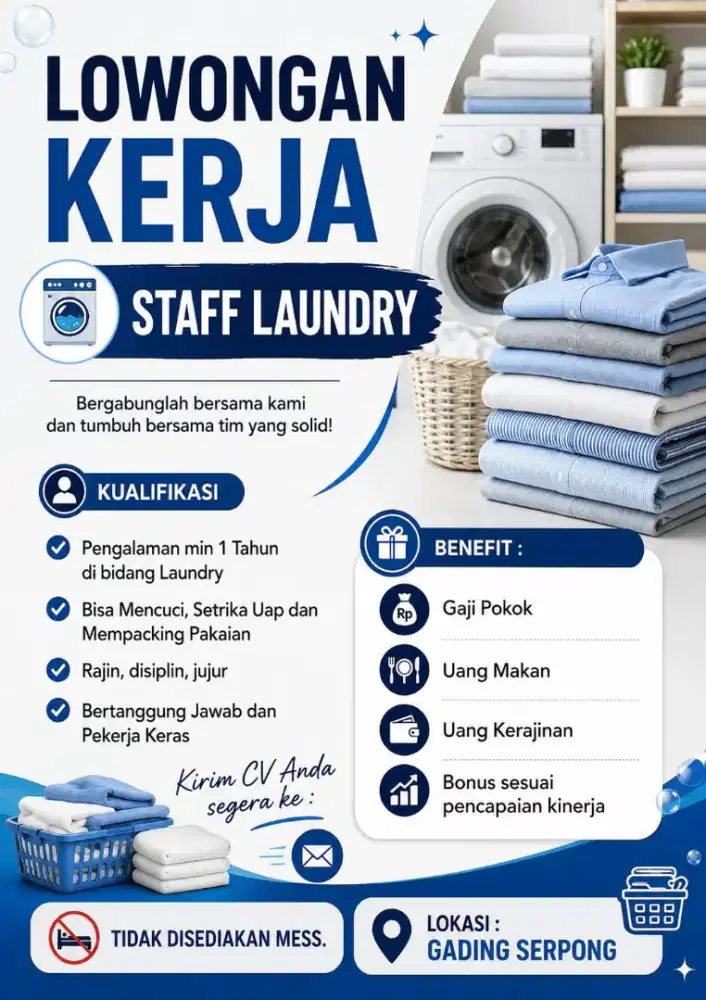 Lowongan Kerja Staff Laundry