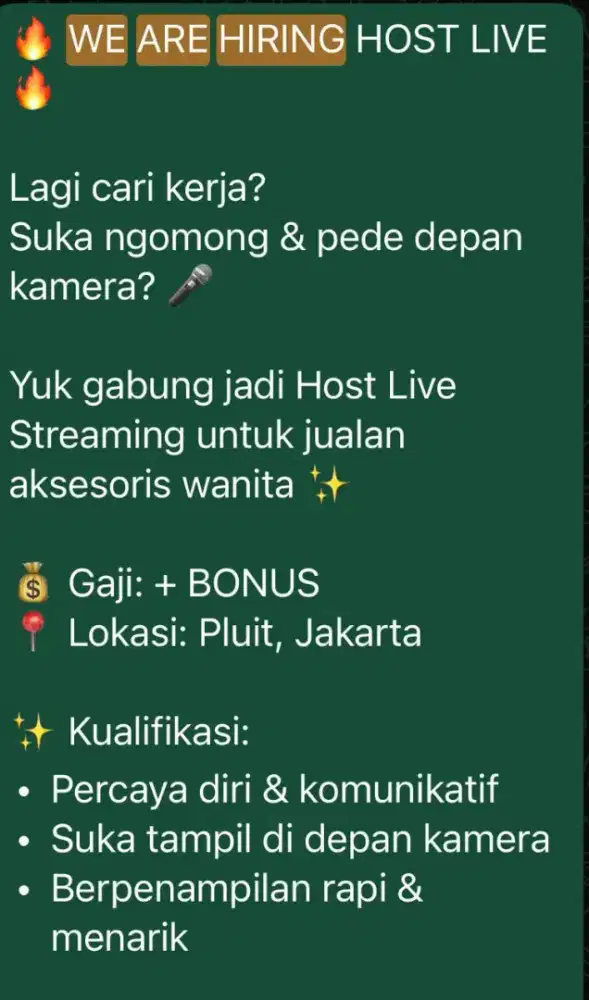 Live Host Streaming Yang Berpengalaman Dan Konten Creator