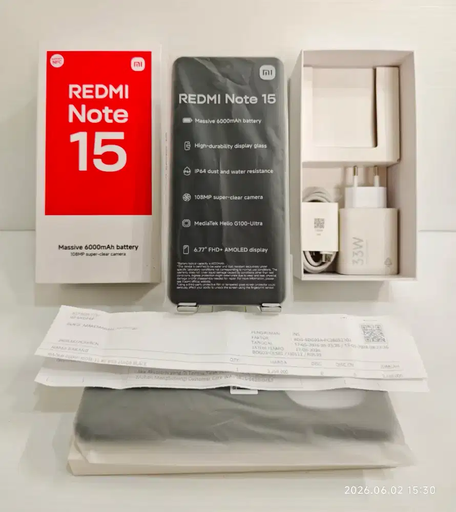 Xiaomi Redmi Note 15 4G 8/256 Gb Ex Review 3 minggu bs Tt/BT yah..