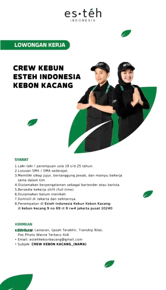 Lowker Barista Esteh Indonesia
