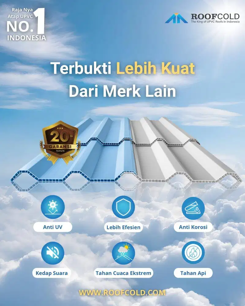Atap UPVC Roofcold Double layer 860/830