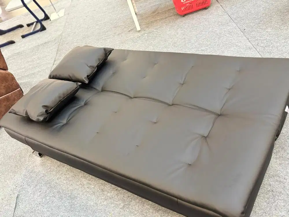 JUAL BARU SOFABED MINIMALIS BAHAN KULIT SINTETIS