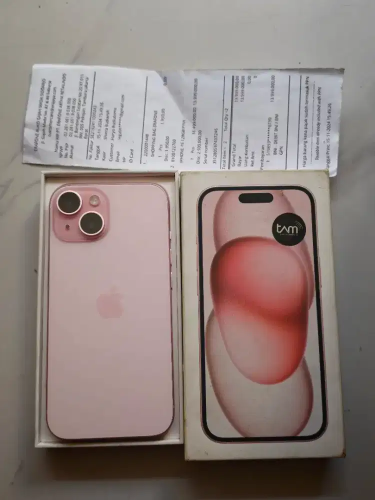 iphone 15 128 pink mulus ex ibox