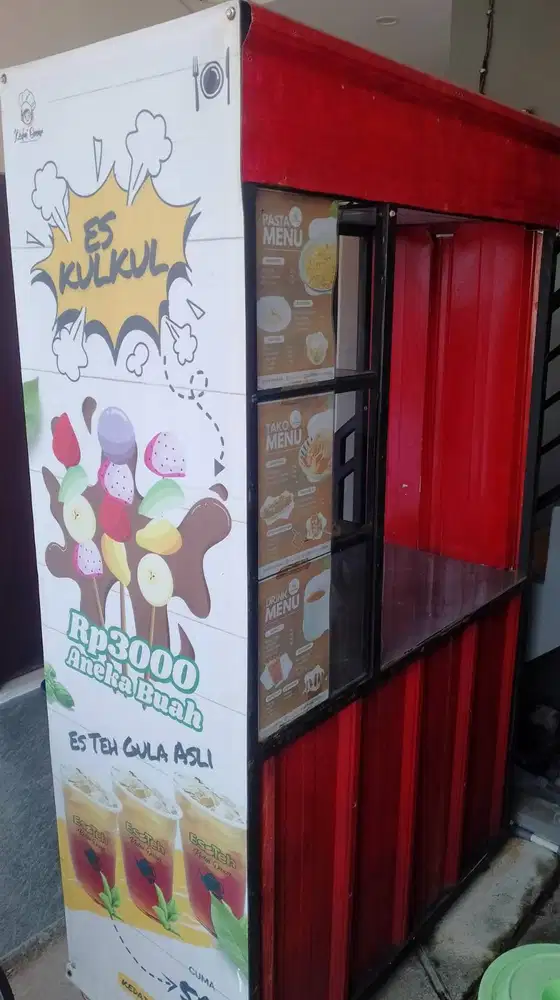 Gerobak / Stand Besi Semi-Kontainer Second (Bekas Usaha) – Siap Paka