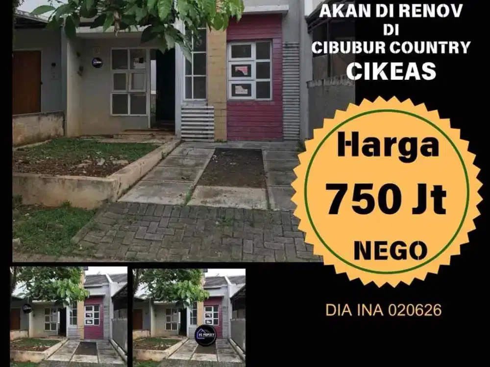 Rumah Akan Di Renovasi bisa Request di Cibubur Country
