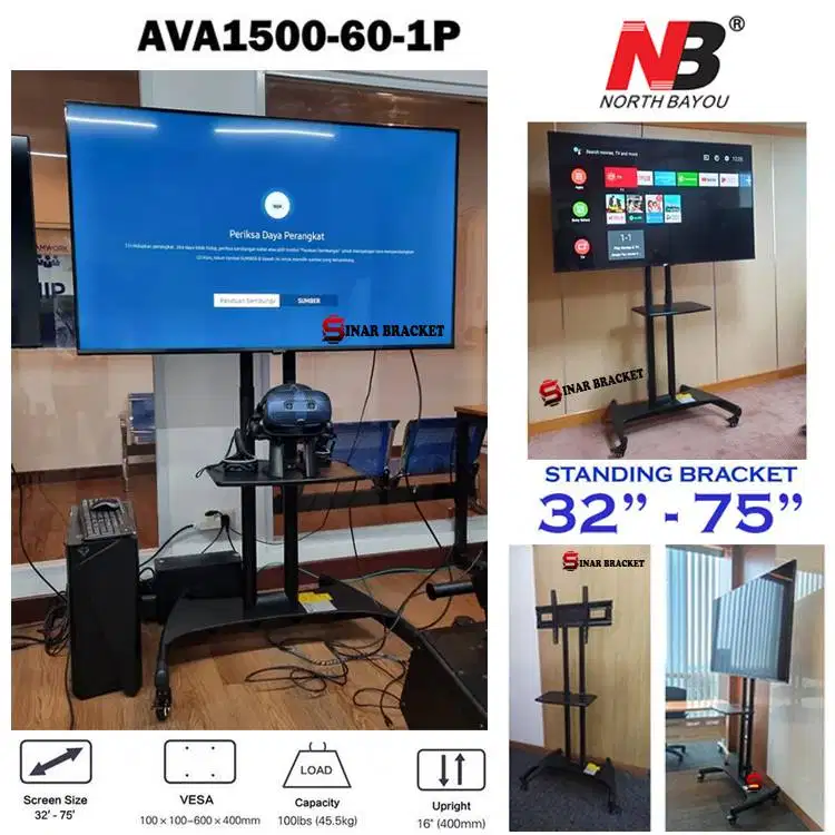 Bracket Standing TV North Bayou 75,65,55,43,32 Inch NB AVA 1500 NEW NB
