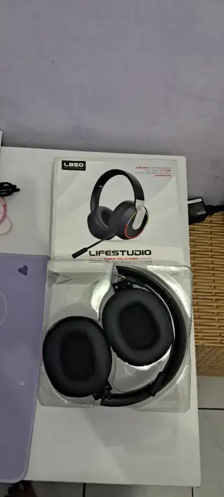 LIFESTUDIO L850 Gaming Pro Stereo Wireless Headphones dengan Mikrofon
