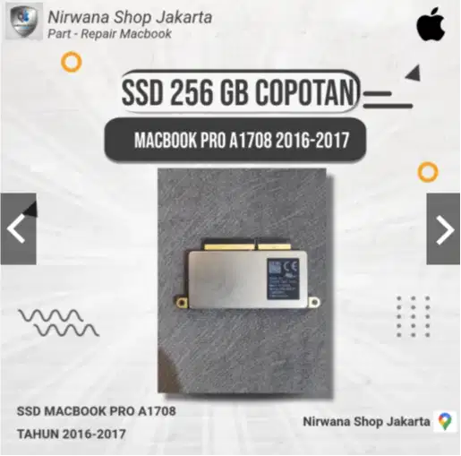 SSD Macbook Pro 256 Gb A1708 Tahun 2016-2017