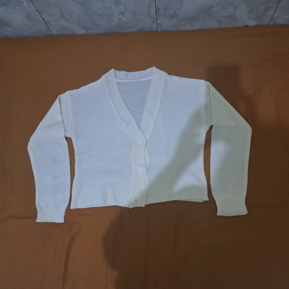 Cardigan crop top wanita korea