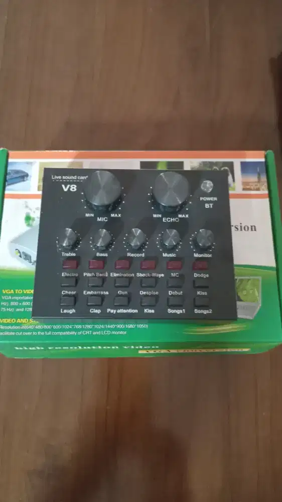 Paket Soundcard V8 dan Converter VGA Video