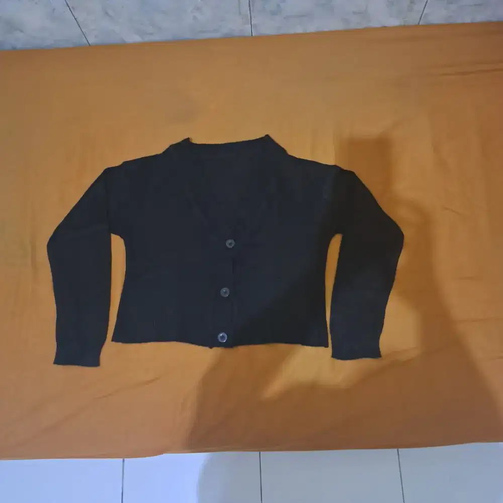 Cardigan crop top wanita korea