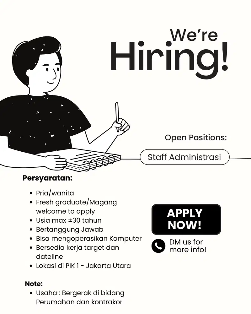 Staff Administrasi & Data Entry (Penempatan Jakarta Utara)