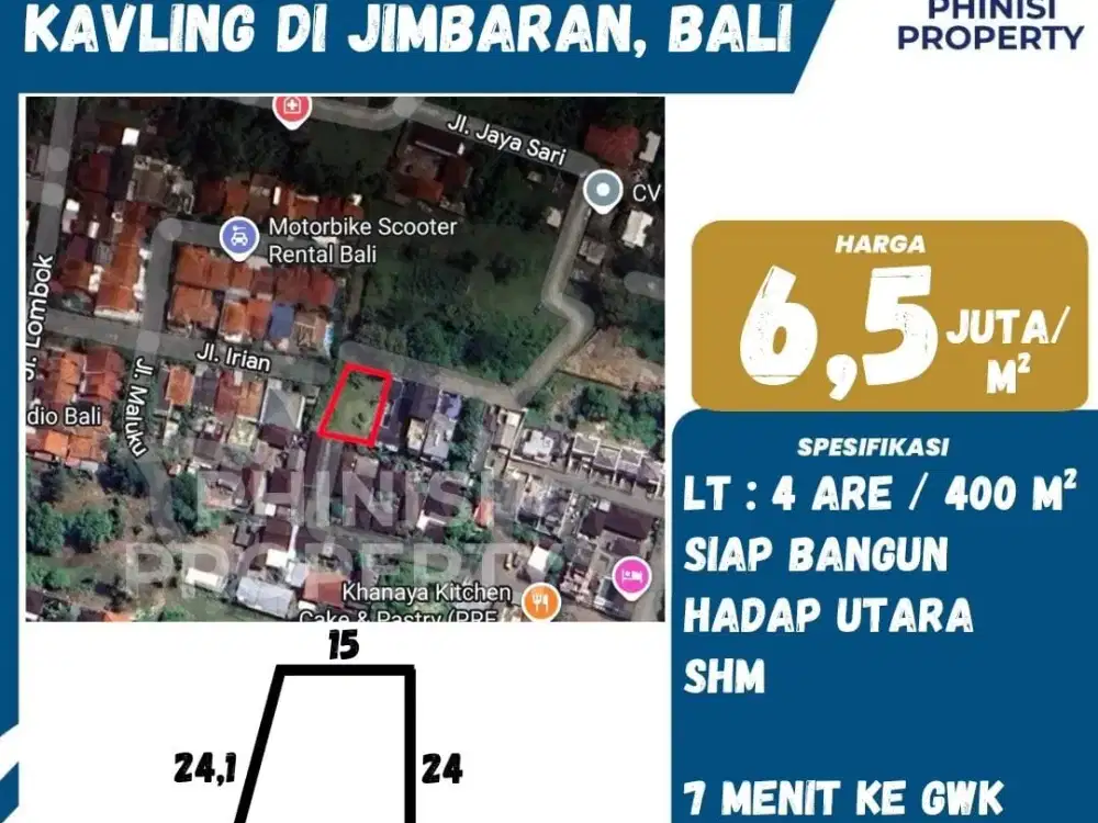 Dijual Kavling Siap Bangun di Jimbaran Bali