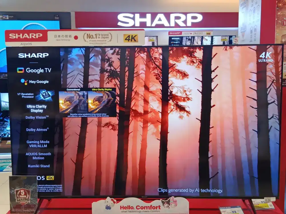 CICILAN TV HINGGA 24 BULAN PAKAI HOMECREDIT SHARP 4K GOOGLE TV 65 INCH