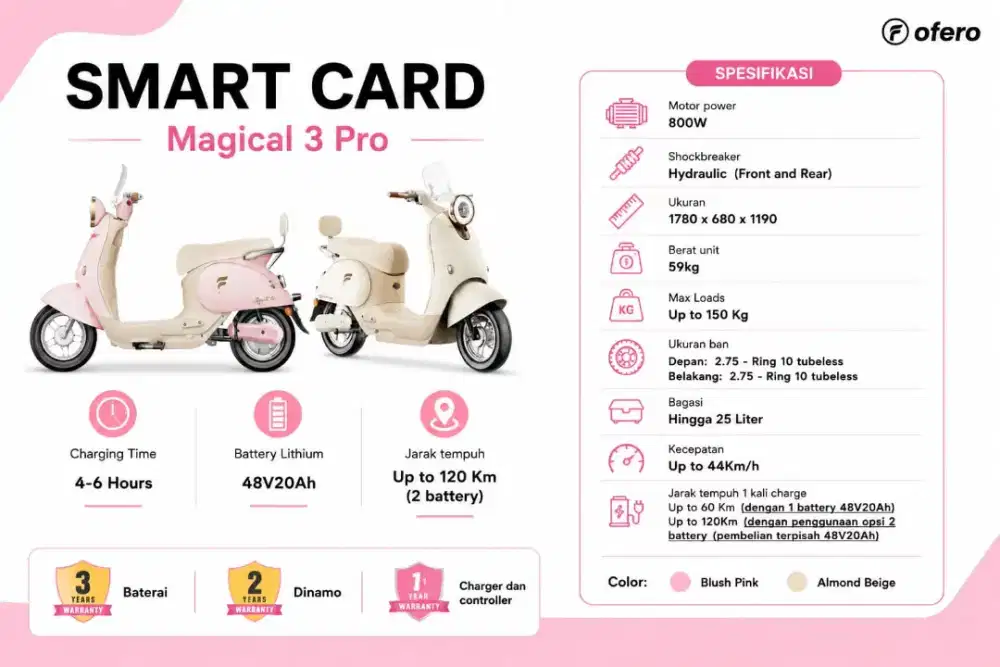 CICILAN SEPEDA LISTRIK TANPA DP OFERO MAGICAL 3 PRO