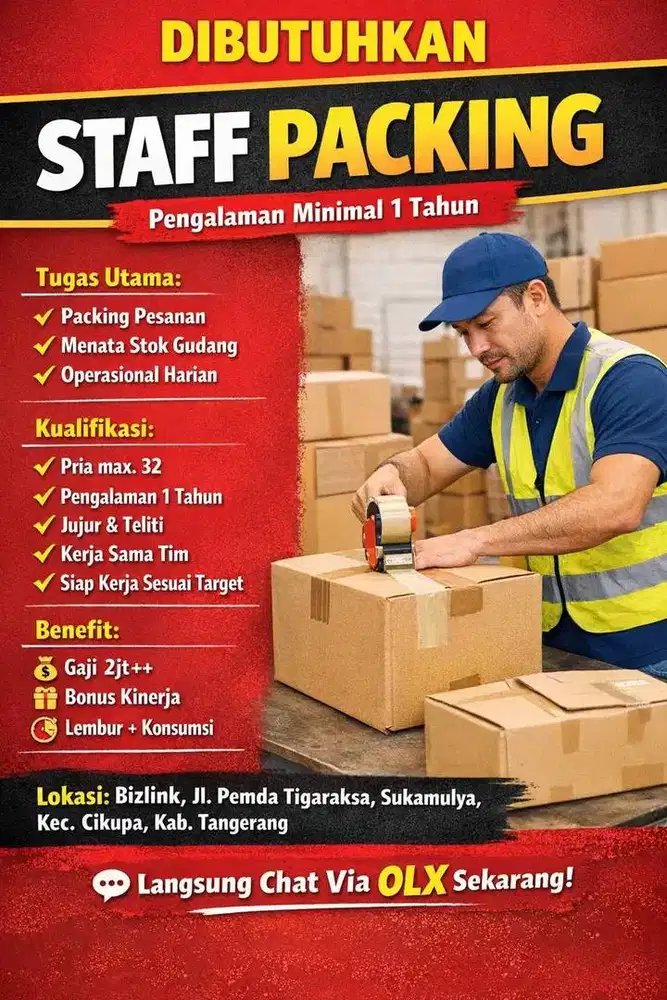 LOKER PACKING (DIBUTUHKAN SEGERA)