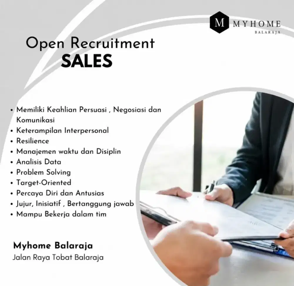 Dibutuhkan segera Sales penjualan Rumah