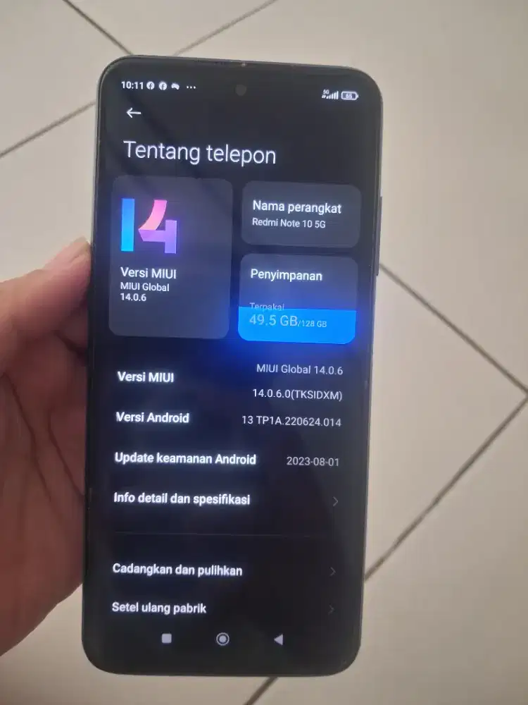 redmi not10 5g ram 6/128 gb