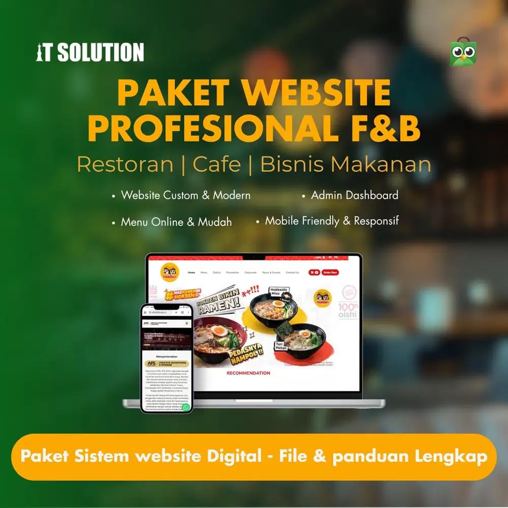 Pembuatan Website Restoran dan Cafe Profesional dan Modern
