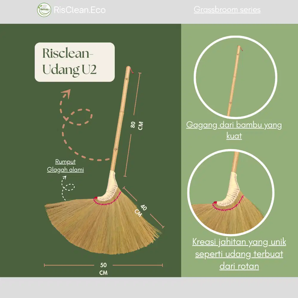 Sapu Rayung RisClean Udang | Sapu Lantai Ecofriendly  | Sapu Premium