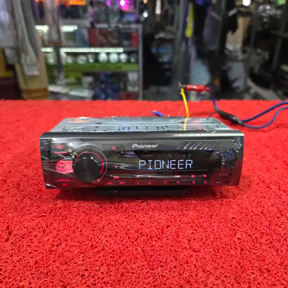 Head Unit Single Din Pioneer MVH-S215BT Bluetooth USB Aux Radio FM AM