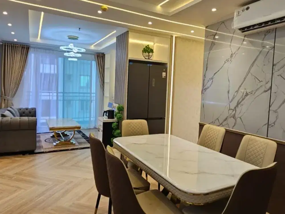 Dijual Cepat!! Apartemen French Walk 3BR, Full Furnish, Bagus, Mewah, Langsung Huni