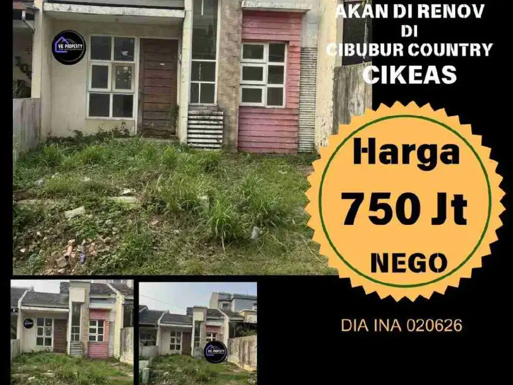 DIJUAL RUMAH SEKALIAN BIAYA RENOVASI CIBUBUR COUNTRY