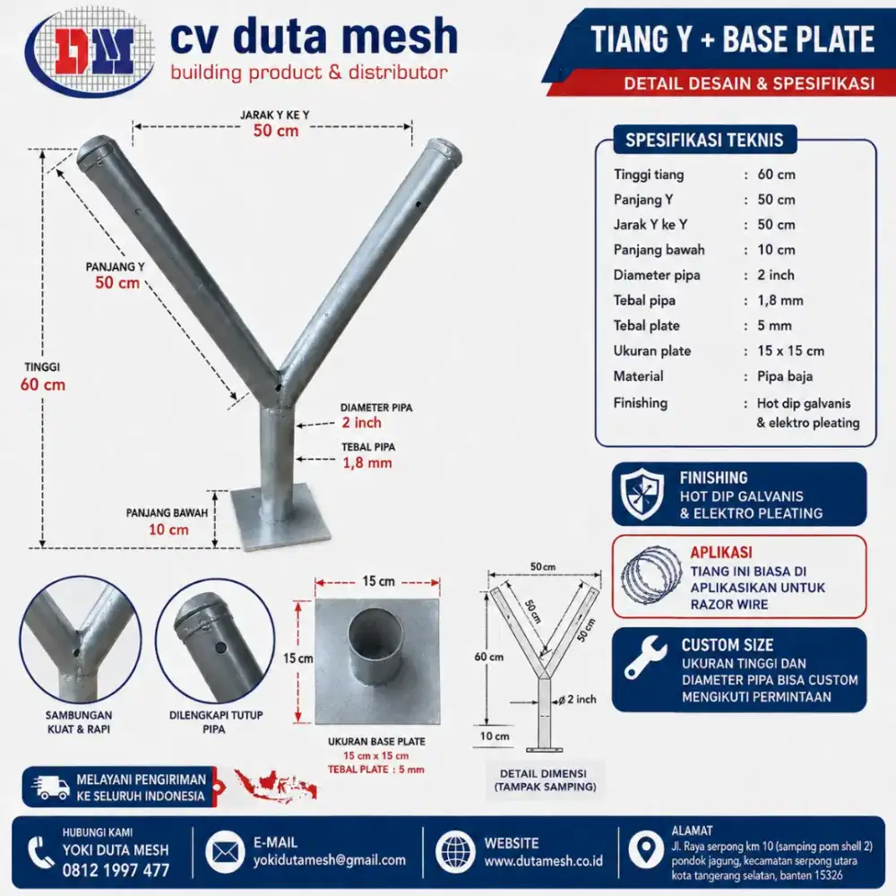 Tiang Y base plate