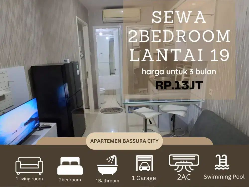 2kamar sewa full furnis dekat mall apartemen bassura city
