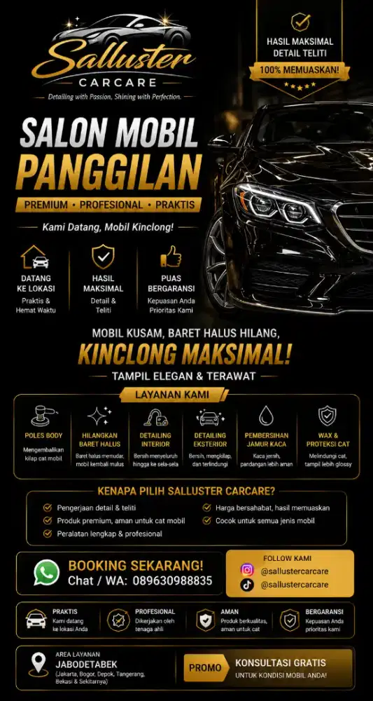 Salon Mobil Panggilan | Poles Mobil Premium