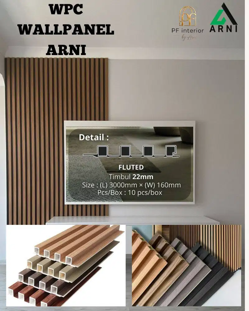 WPC Wall Panel Motif Kayu | Wall Panel Dinding Tebal 22 mm