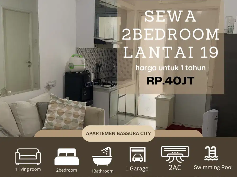 2Kamar sewa full furnish fasilitas terlengkap apartemen bassura city