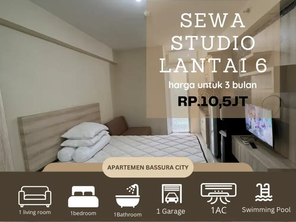 sewa studio full furnish samping mall apartemen bassura city