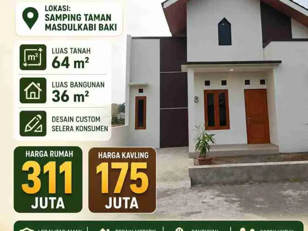 Jual rumah murah skandinavian sertifikat ready di baki barat solo baru
