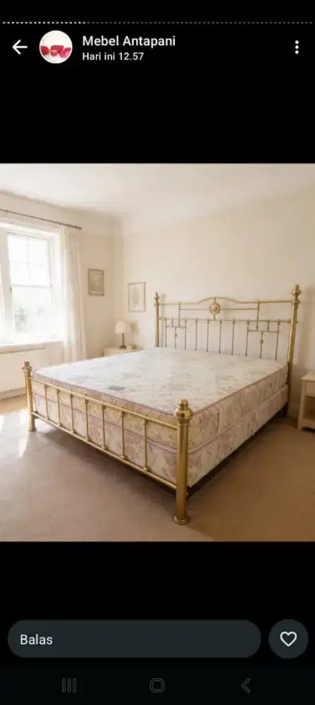 Springbed+Dipan besi ukuran no 1 ( 180x200)