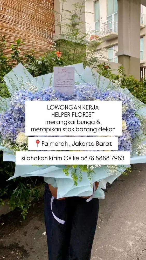 Dibutuhkan helper merangkai bunga, diutamakan yg pernah merangkai