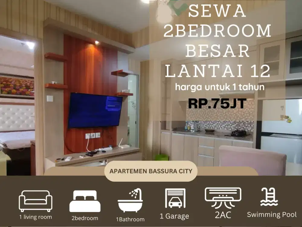 sewa 2kamar besar atas mall tower exlusive apartemen bassura city