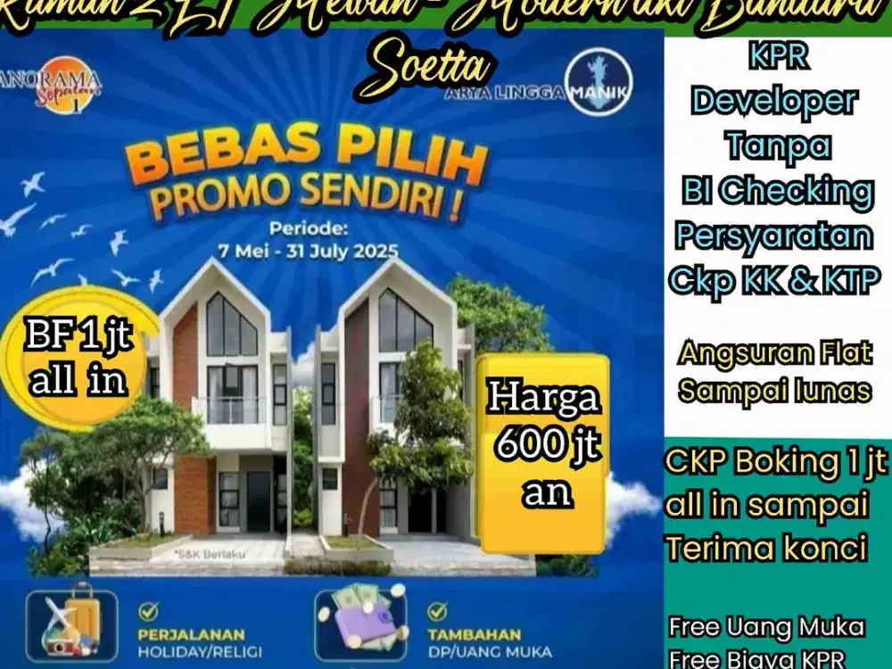 KPR Rumah Tanpa BANK tanpa BI Checking Bisa di Panorama Sepatan 1.