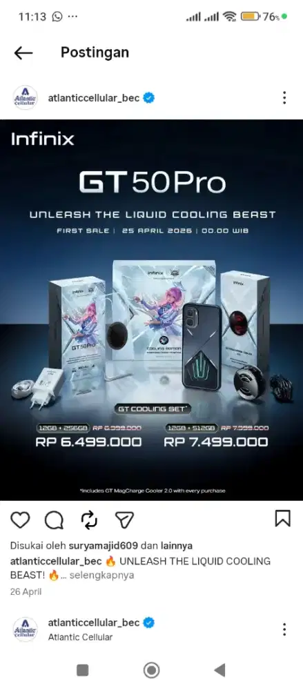 CICILAN RINGAN INFINIX GT 50
