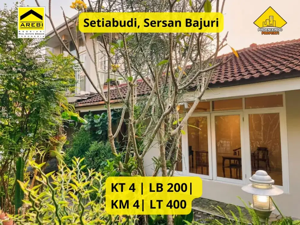 Dijual Rumah Luas & Asri Area Setiabudi – Sersan Bajuri Bandung LT 400 m² | 4 KT | SHM | Harga 2,5 Milyar