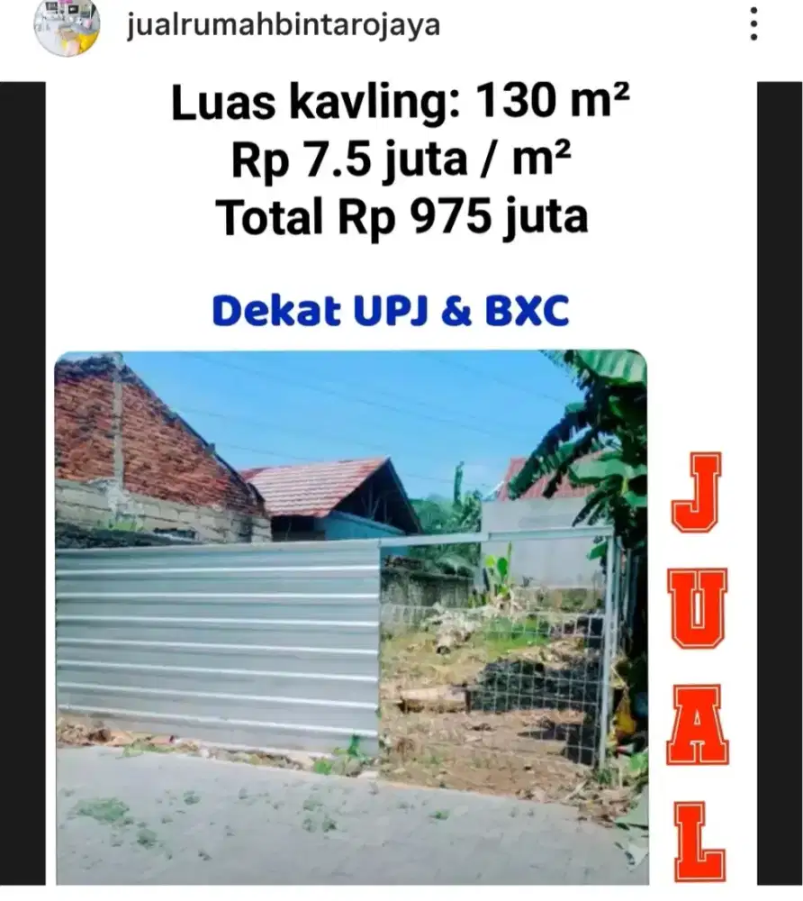 Jual cepat kavling tanah murah di cluster dket nego pemilik langsung