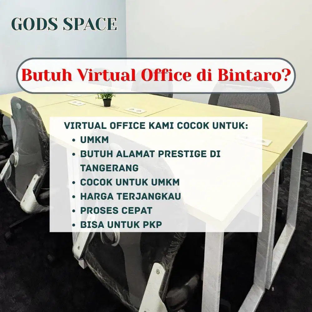 SEWA VIRTUAL OFFICE DI BINTARO, MULAI DARI 2 JUTA/TAHUN!