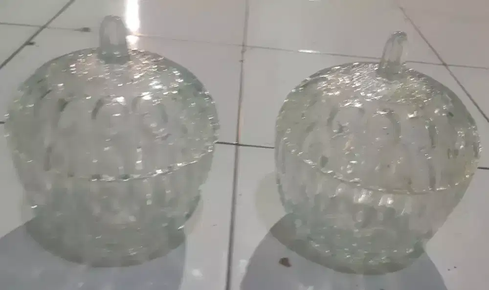 Toples kaca kristal set dg tutup'y