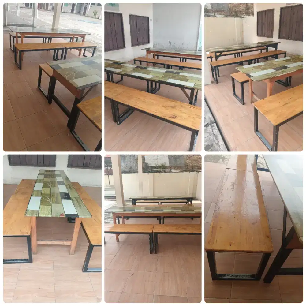 Jual Murah 1 Meja Dan 4 Kursi Panjang