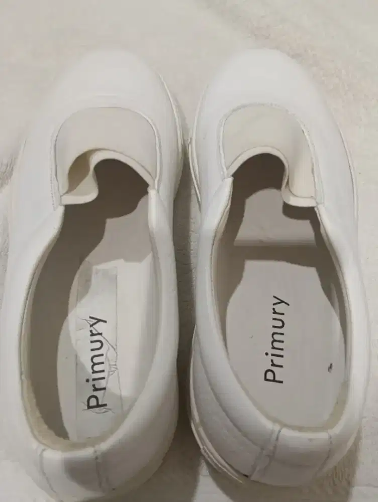 Primury White Slip On Premium Leather